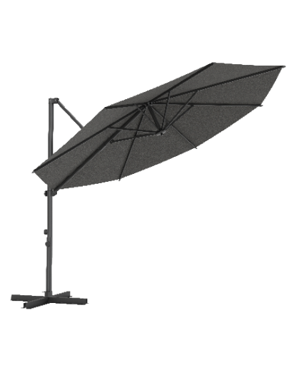 Original 3m Cantilever Umbrella in Anthracite with Black Frame, featuring backwards tilt and 360-degree turn functionality