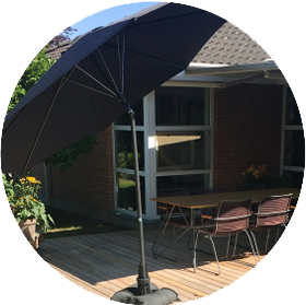 Umbrella shade created with tilt feature