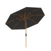 Baser Supreme Crank Outdoor Umbrella Anthracite Wood Look 3m