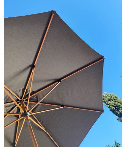 Baser Supreme Crank Umbrella Anthracite & Wood Look 250x250 CM