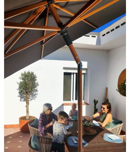 Baser Supreme Push Outdoor Umbrella Anthracite 3 m