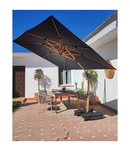 Baser Supreme Cantilever Antracite Wood Look, 3 m 