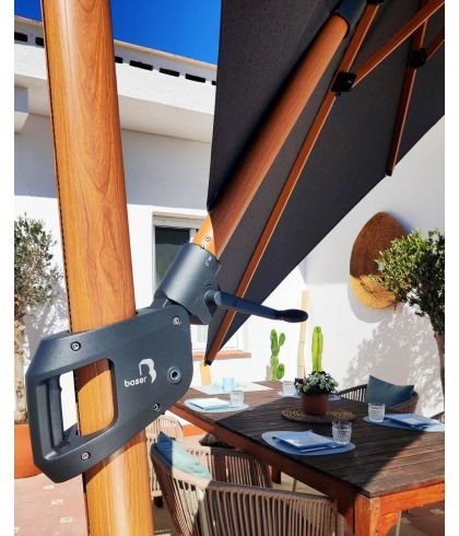 Baser Supreme Cantilever Antracite Wood Look, 3 m 